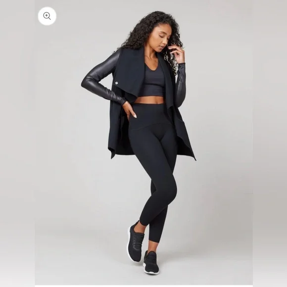 NWOT Spanx Drape Front Jacket Very Black - Picture 5 of 11